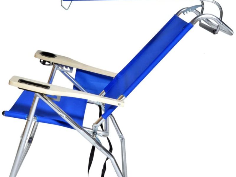 Deluxe 4 position Aluminum Beach Chair w/ Canopy & Storage Pouch Review
